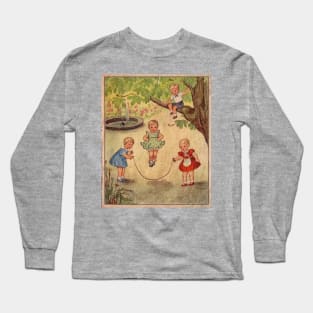 Children at play- ilustration from a vintage childrens book Long Sleeve T-Shirt